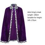Adult Kids Cape King Prince Cosplay Costume Crown Shawl Parent-child Activity Party Performance Costume Halloween Cloak