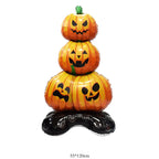 2026 Large Halloween Aluminum Film Balloons Bat Pumpkin Ghost Monster Inflatable Seated Standing Halloween Balloon Party Supplie