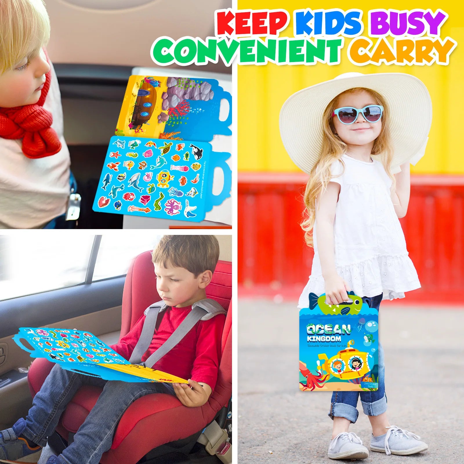 Hot New Children Scene Stickers DIY Hand-on Puzzle Sticker Books Reusable Cartoon Animal Learning Cognition Toys for Kids Gift