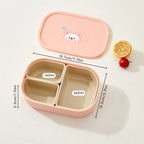WORTHBUY Outdoor Portable Sealed Divided Food Container Detachable 3 Grids Plastic Lunch Box For Kids Student Microwave Safe