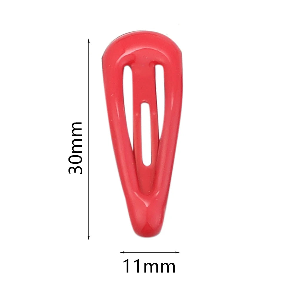 30pcs 3cm Colorful BB Hair Clips Girls Water Drop Shape Hairpin Cute Princess Barrette Simple Snap Clip Kids Hair Accessories
