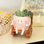 Smiling Face Swing Flower Pot for Succulents & Small Plants