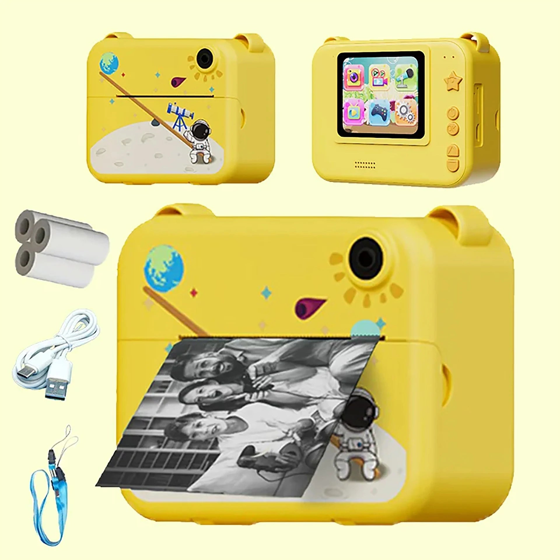 Kids Camera Digital Children Camera 1080P HD Mini Thermal Printer Video Recorder with Instant Print Photo Festive Gift for Kids