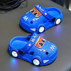 New 2026 Kids Glowing Slippers Summer Outdoor Two-Way Wear Anti-Slip Cute Small Children Sandals Boys Slip-On Home Slippers