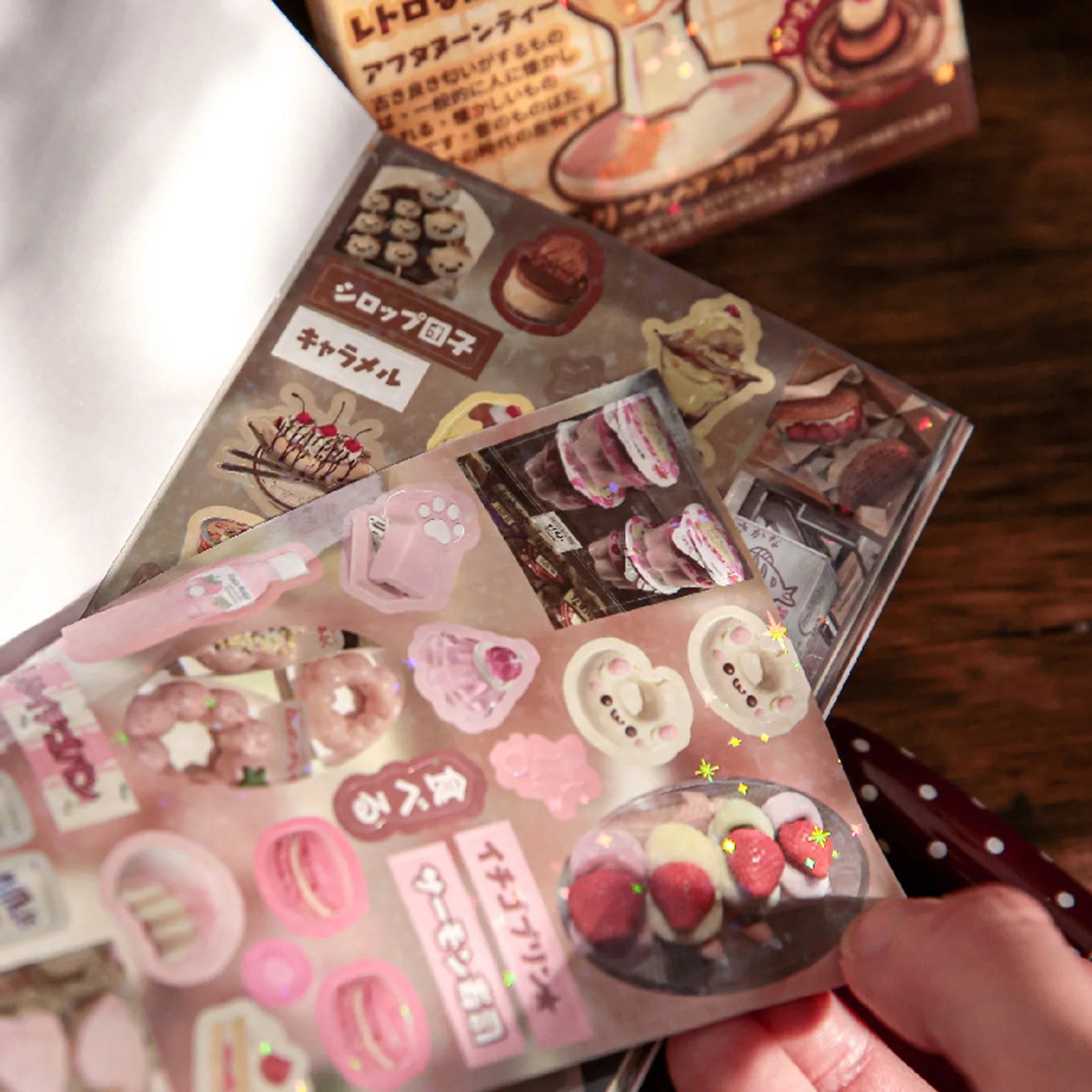 Japanese-style Cute Sticker Book with Delicious Dessert and Cake Stationery Stickers, Suitable for Birthday and Back-to-School