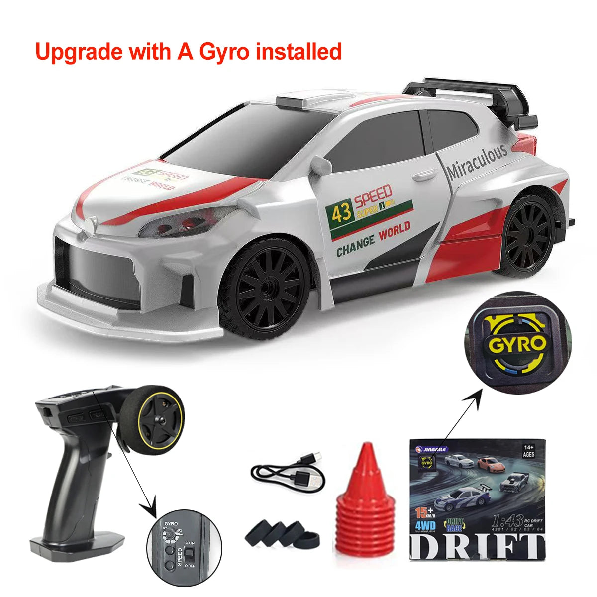 Gyro 4WD RC Drift Racing Car High-Speed Radio Control Toy