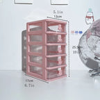 Clear Stacking Drawer Organizer - Multi-Tier PP Storage Box for Office/Beauty Products, Modular Desktop System (2-5 Layers)