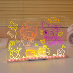 Light Up Acrylic Message Board Rewritable DIY Children's Glowing Drawing Board Message Lamp With 7 Colorful Pens