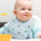 Waterproof Bibs For Kids Feeding Baby Eating Stuff Soft Silicone Babeast Cartoon Printed Adjustable Baby Tasting Feeding Bibs