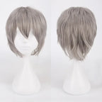 Men Women Synthetic Anime Cosplay Wigs Short Straight Hair Heat Resistance Multicolour Red White Pink Gray Brown