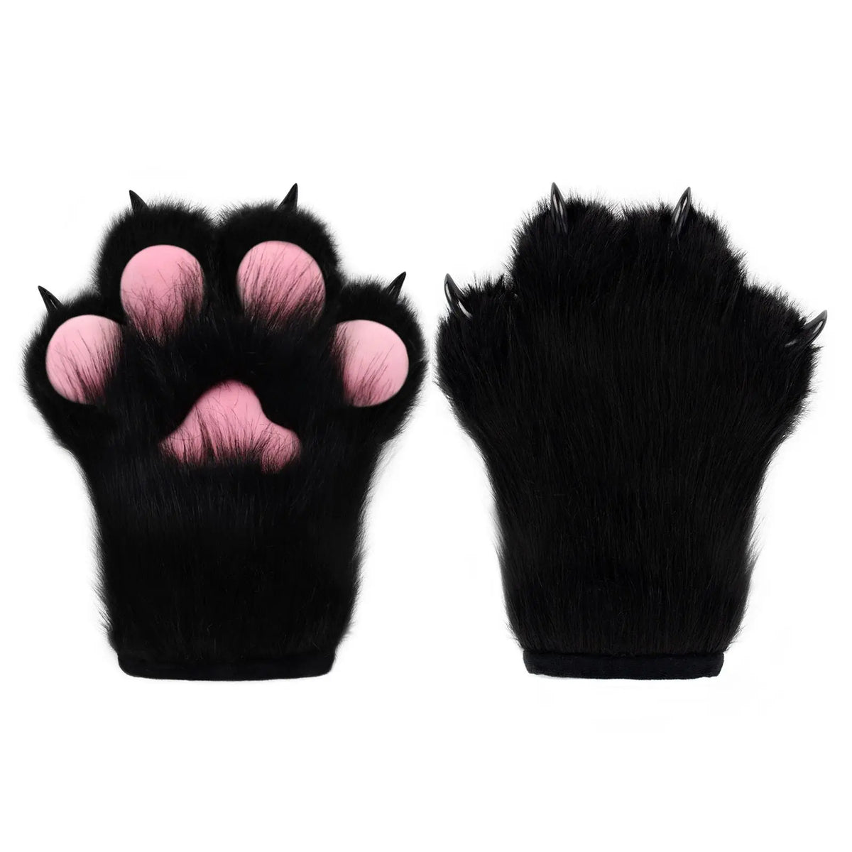 Furry Faux Fur Fox Cat Paws Gloves Animal Fursuit Mittens Halloween Christmas Cosplay Costume Props