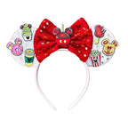 2025 New Style Mickey Minnie Ear Headband Sequin Bows Girl Adult Kids Halloween Party Cosplay Hair Accessories Princess Hairband