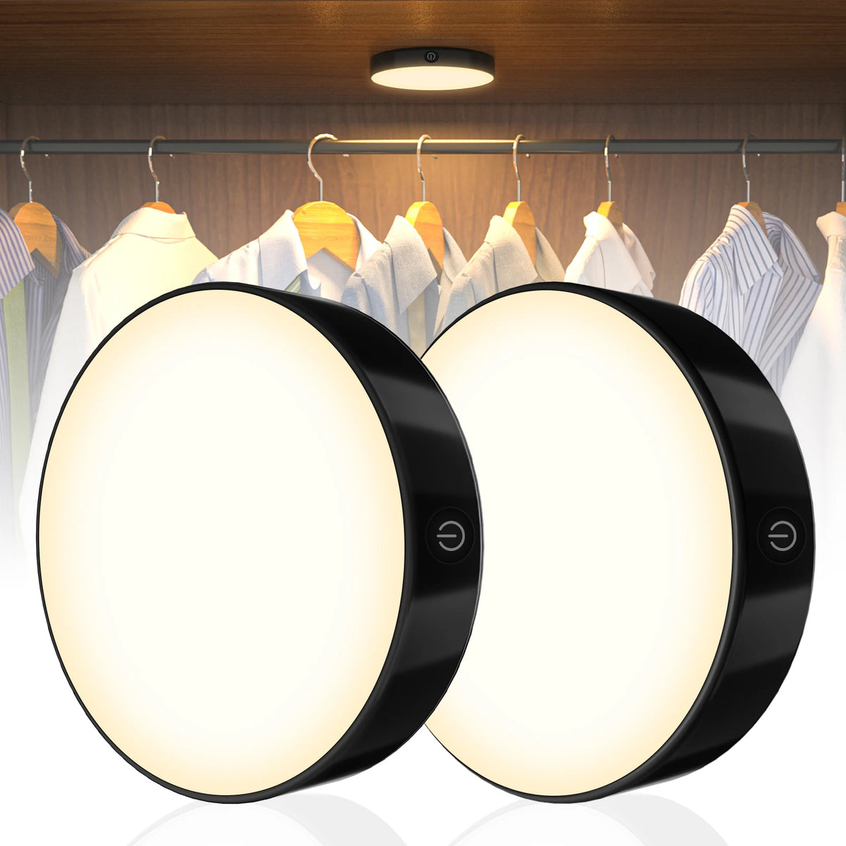 WILLED Rechargeable Dimmable Touch Light Buit-in 1000mAh Batter Portable LED Night Lights for Cabinet Wardrobe Kitchen Bedroom