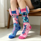 New Style Funny Disney Stitch Cartoon Anime Cartoon Character Personalized Novelty Socks Men Women Breathable Cotton Stocking