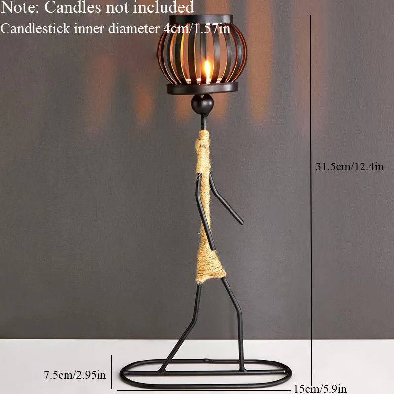 Nordic Metal Candlestick Abstract Character Sculpture Candle Holder Decors Handmade Figurines Home Decoration Art Gifts Hot 2025
