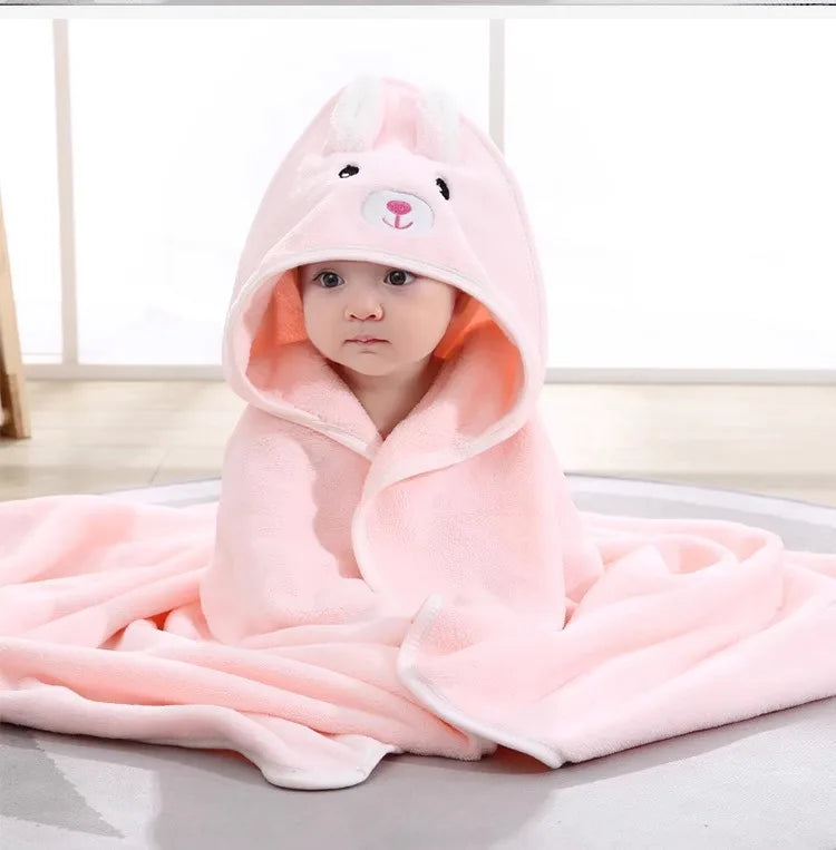 Baby Hooded Bath Towels Cartoon Animal Newborn Soft Towel Blanket Toddler Bathrobe Warm Sleeping Swaddle Wrap for Boys Girls