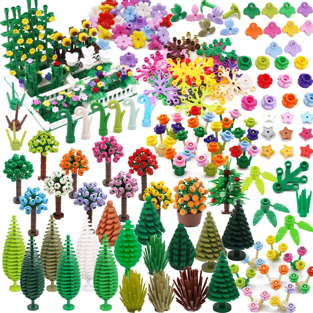 City Plant Building Blocks Accessories for DIY Brick Creations