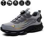 Indestructible Steel Toe Work Shoes for Men Women Rotating Button Safety Shoes Lightweight Construction Work Safety Shoes