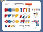211PCS Pretend Repair Toolbox DIY Assembling Power Screwdriver Toy Kit Creative Games Educational Montessori Toys