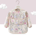 1PC Child Feeding Bib Waterproof Long Sleeve Apron Rice Pocket Feeding Blouse Toddler Bibs Children's Summer Thin Feeding Smock