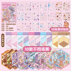 Mr. Paper 30Pcs 3d three-dimensional stacking miniature scene stickers scenery sticker book Students' puzzle handmade diy stress
