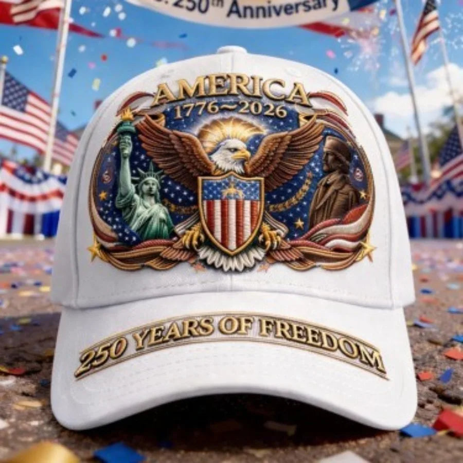 Breathable Patriotic Baseball Cap US 250th Anniversary Cap Retro Washed Versatile Patriotic Cap US 250th Anniversary Tribute Hat