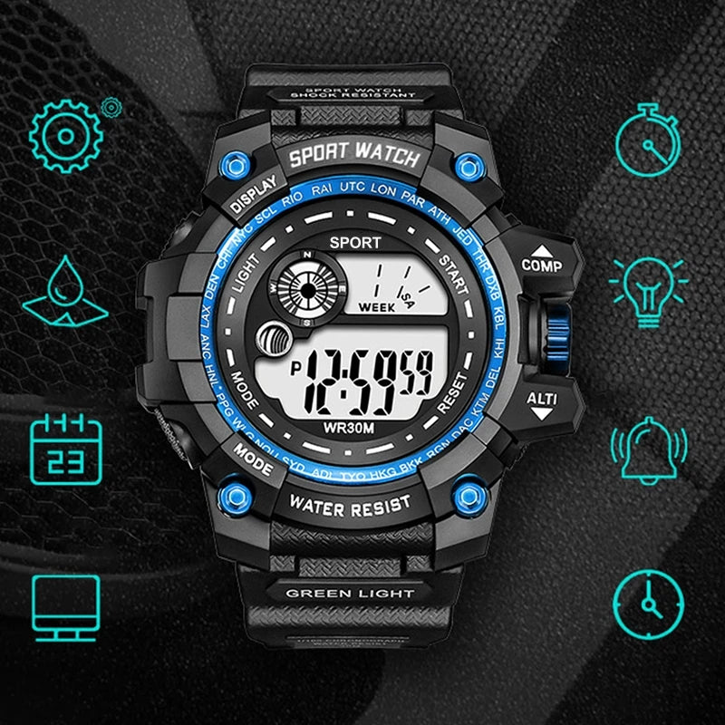 Digital Sports Watch for Kids – Unisex Electronic Wristwatch
