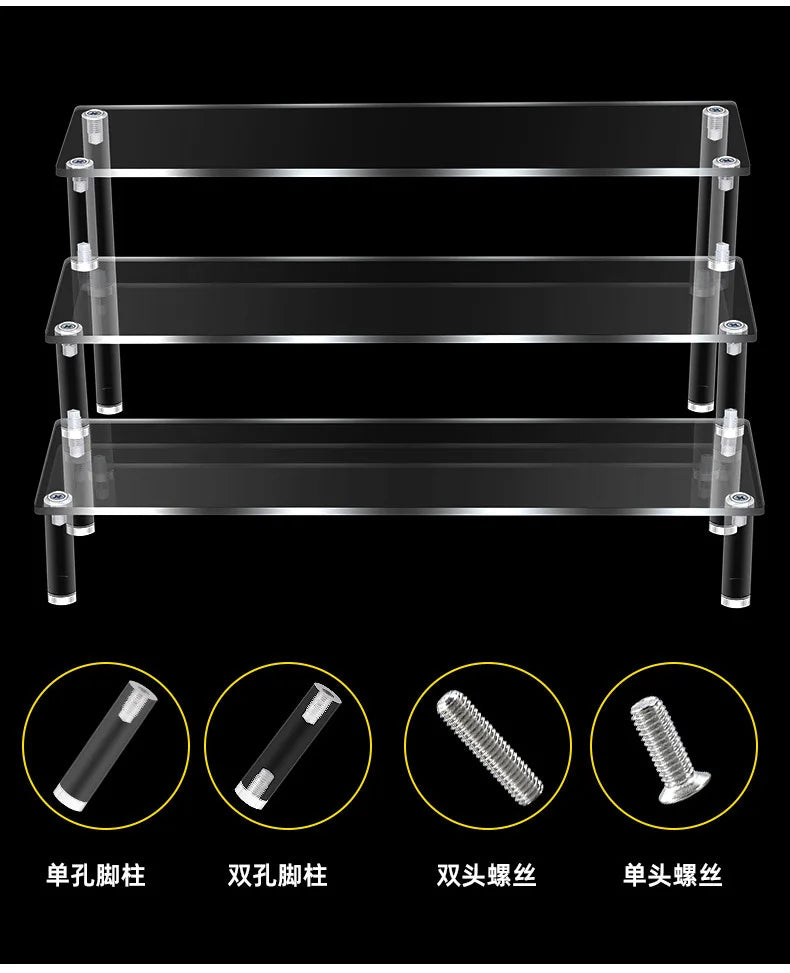 1pcs Multi-Layer Acrylic Display Stand Cake Display Rack High Transparent Trapezoidal Storage Shelf Perfect for Dessert Cupcake