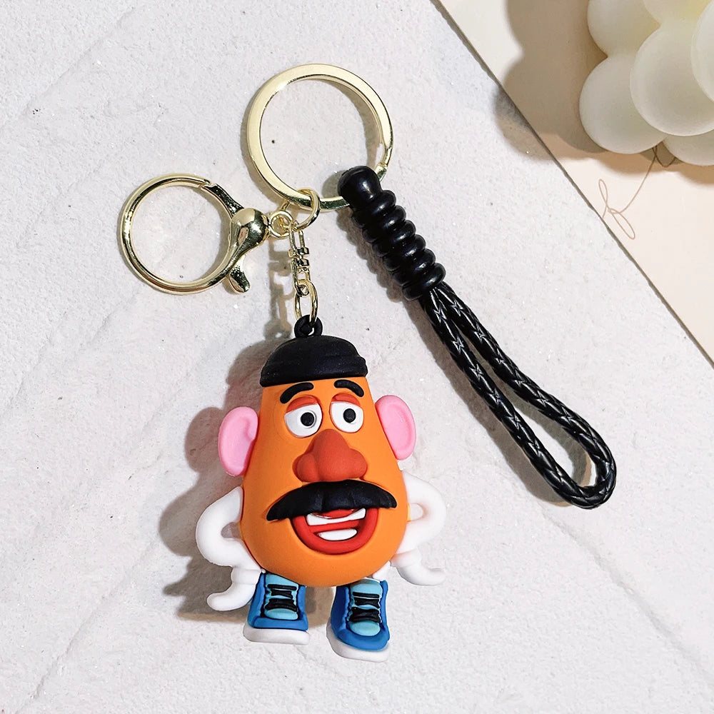 Disney Toy Story Figure Keyring Woody Buzz Alien Smarty Pants Car Keychain Cute Doll Pendant Birthday Christmas Gift for Kids