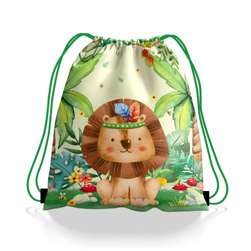 1pc Non Woven Drawstring Bag Birthday Party Gift Bag for Boys Girls Shoulder Storage Bag Multiple Themed Parties to Choose from