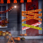 1/2pcs Halloween Warning Caution Tape Skull Crossbones Haunted House Barrier Tape Party Decoration Horror Scene Prop Pendant