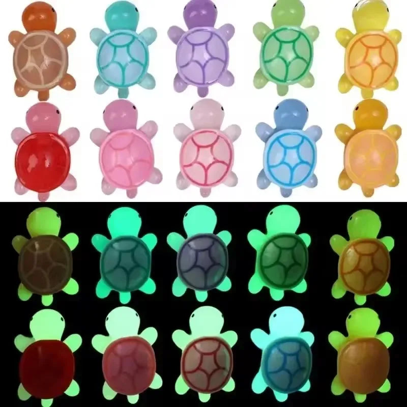20/50/100pcs Cute Mini Luminous Turtle Ornaments Miniatures Turtle Micro Glowing in The Dark  Kids Toys Home Decoration Gift