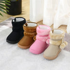 New Girls Snow Boots Winter Comfortable Thick Warm Kids Boots Lobbing Ball Thick Children Autumn Cute Boys Boots Princess Shoes