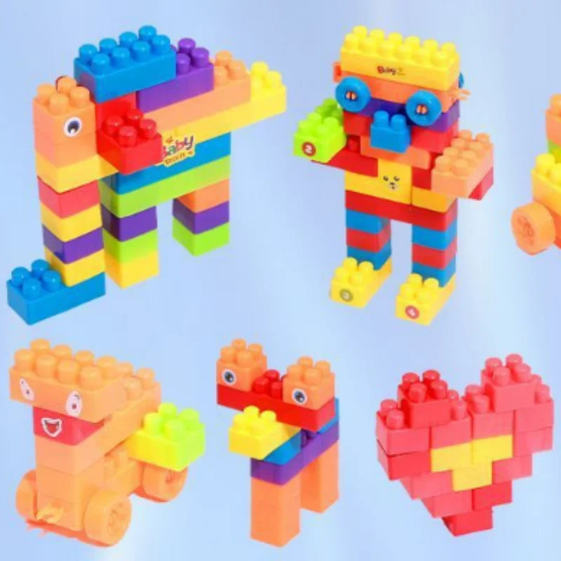 100pcs Large Particle Children's Building Blocks, Educational Assembly Toy for Intelligence Development