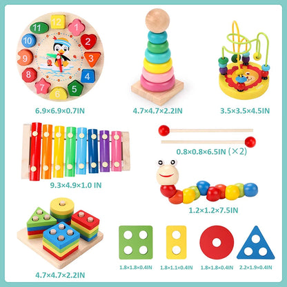 Montessori Wooden Toys Set for Babies Educational Learning Puzzle Toy