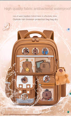Capybara Children School Bags For Boys Girls Kids Alleviate Burden Protecting Spine Widen Straps School Backpack School Book Bag