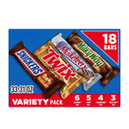 SNICKERS, TWIX, 3 MUSKETEERS, MILKY WAY Full Size Back to School Chocolate Bar Variety Pack, 18 ct Bulk Candy Box