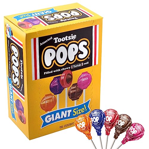 Tootsie Roll Tootsie Pops Giant Size, Assorted Flavors, 72 Count