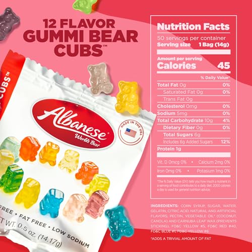 Albanese Candy, 12 Flavor Gummi Bear Cubs, 5-pound Bag