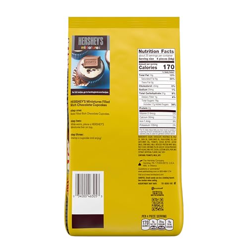 HERSHEY'S Miniatures Assorted Chocolate Candy Variety Pack, 30 oz