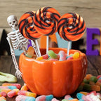 Halloween Orange and Black Swirl Lollipops, 50 Pack, Bulk
