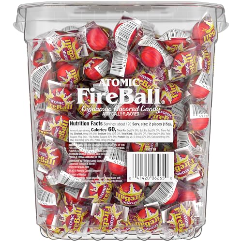 Atomic Fireball Cinnamon Hard Candy, Individually Wrapped, 64.8 oz, 240 Ct