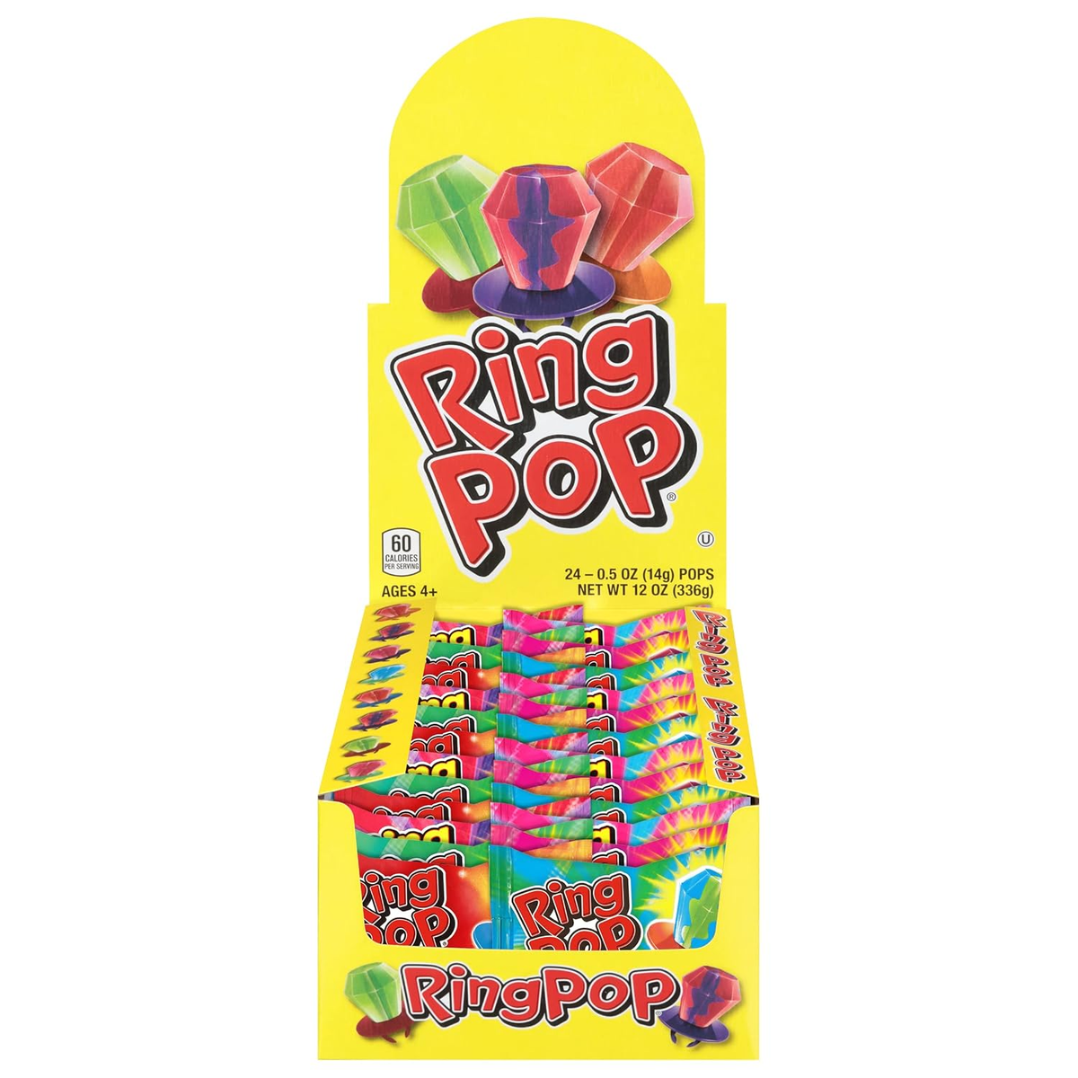Ring Pop Halloween Candy Lollipops, 100 Count, Bulk Party Favors