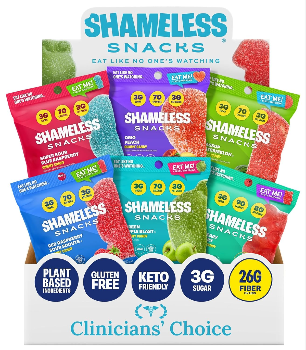 Shameless Snacks Fan Favorites Bundle - Sour Candy & Fruit Snacks, Keto