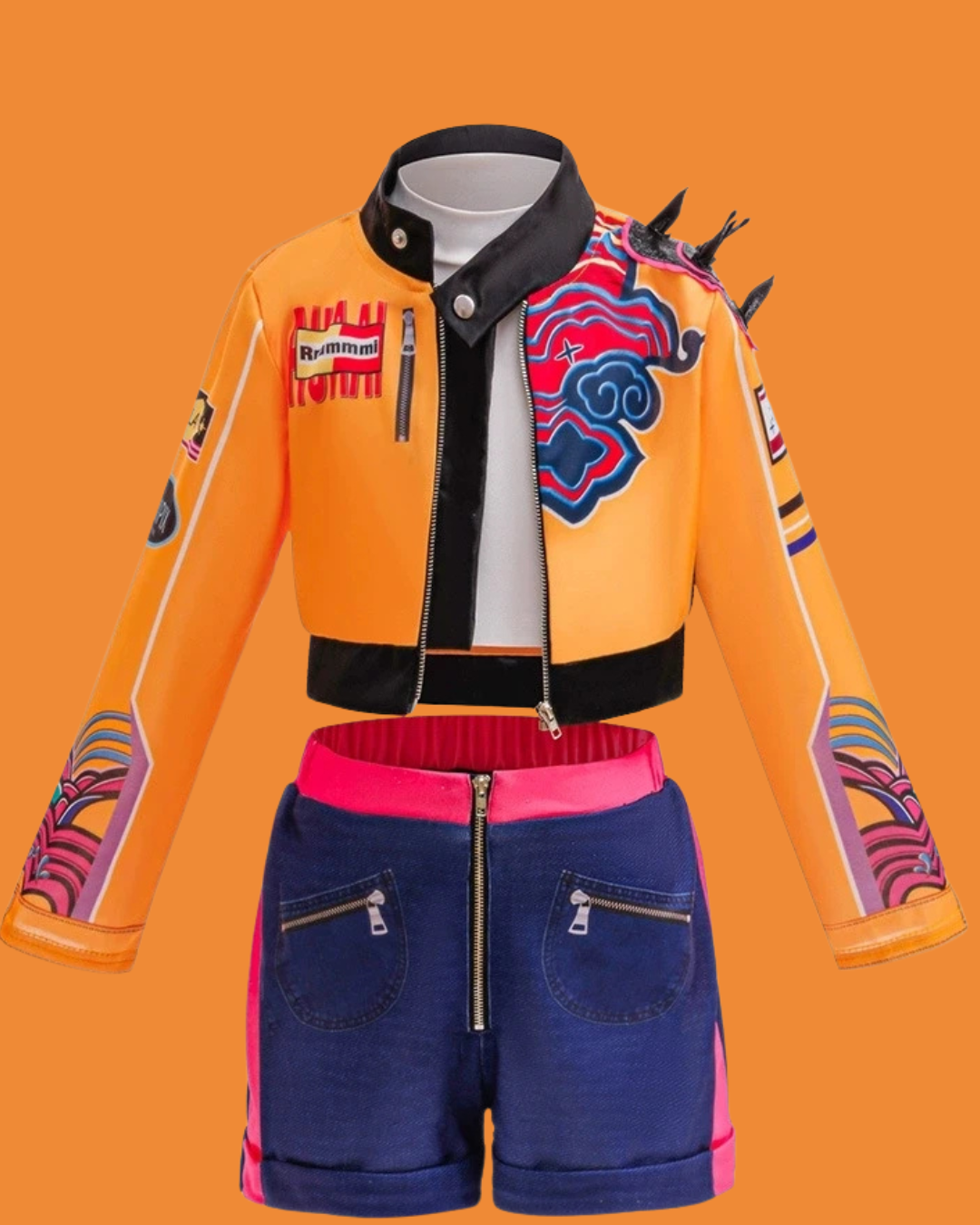 Anime-Inspired Halloween Cosplay Costume Set for Girls – K-Pop Stage Performance Outfit with Accessories